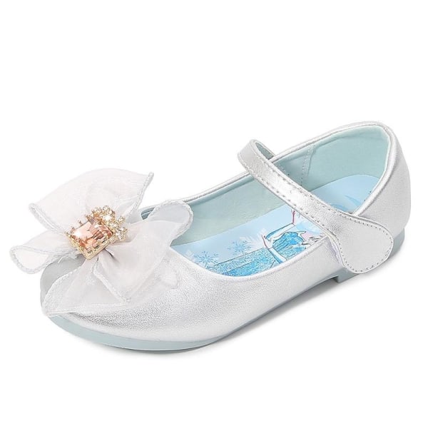 elsa prinsesse sko barn pige med pailletter sølv farvet 20 cm / størrelse 33