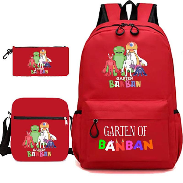 Garten of banban ryggsekk pennal skulderreim poser pakke (3stk) rød