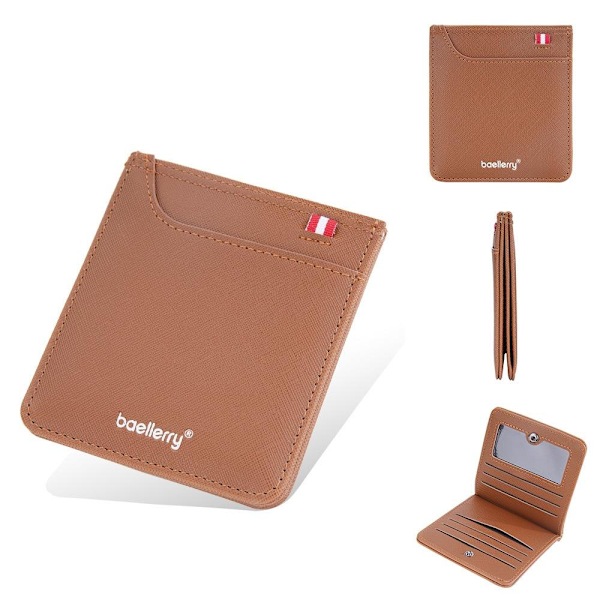 Baellerry Minimalistisk Crosshatch-korthållare för män med flera brun