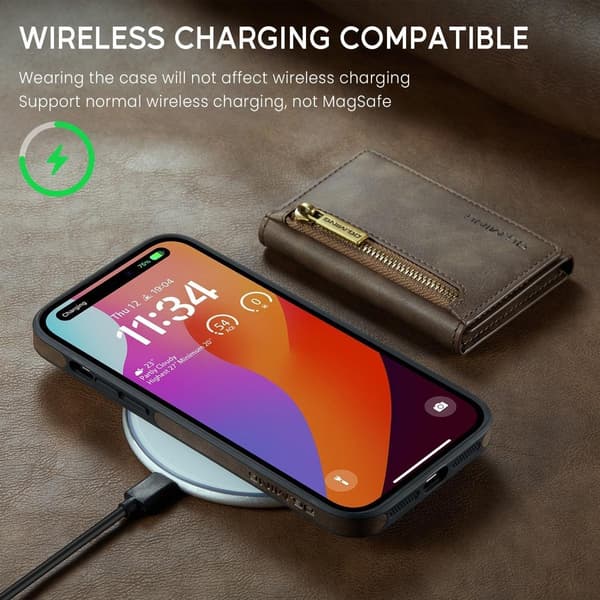 (Til iPhone 14 Plus) DG.MING M5 Series magnetisk pung-etui sort