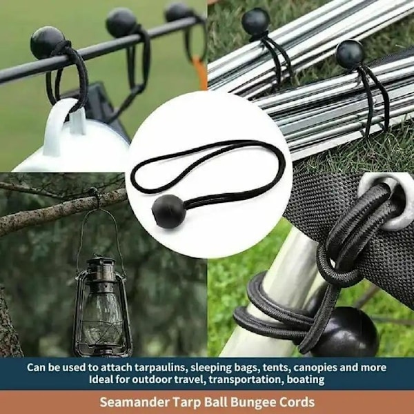 30 stk. bungee-snore bungee-reb med spænde sort / hvid hvid 20 cm