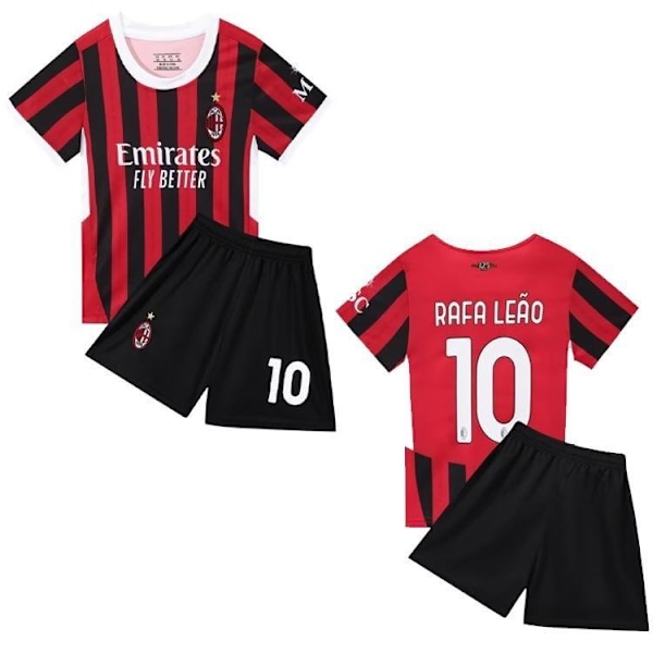 AC Milan Hjemme #10 Rafa Leao Fotballsett for Voksne og Barn, Fot #22 (130CM)