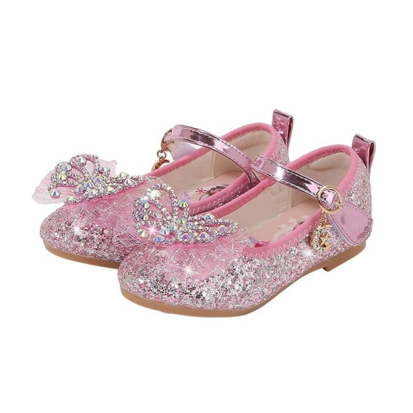 elsa prinsessa barn skor med paljetter rosa 17cm / size27
