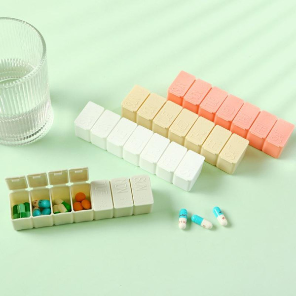 tablettdosett piller burk medicinväska pilleraskar pillerask 7 d rosa