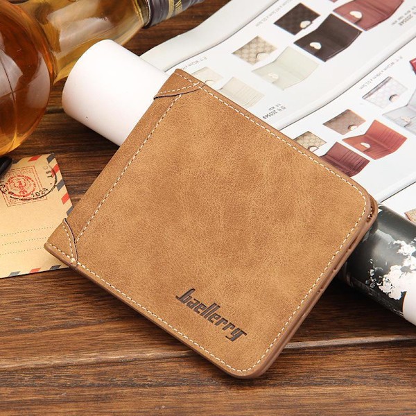 Baellerry Retro Wallet Ultraohut rento himmeä nahka Horizonte harmaa pystysuuntainen osa