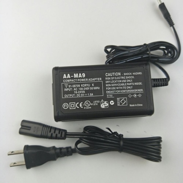 Samsung DV-kameraoplader AA-MA9 netadapter til kameraer i HMX-serien sort AA-MA9