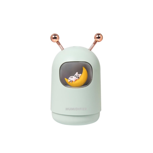 Luftfukter aroma diffuser luftfukter med LED lys moon cat-fruit green