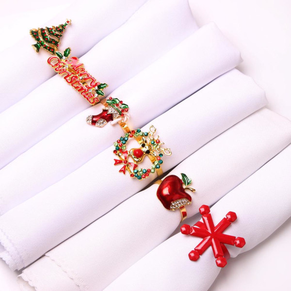 Servietringe Juleferie Thanksgiving Julepynt Julepynt ca 6 stk / elg 3