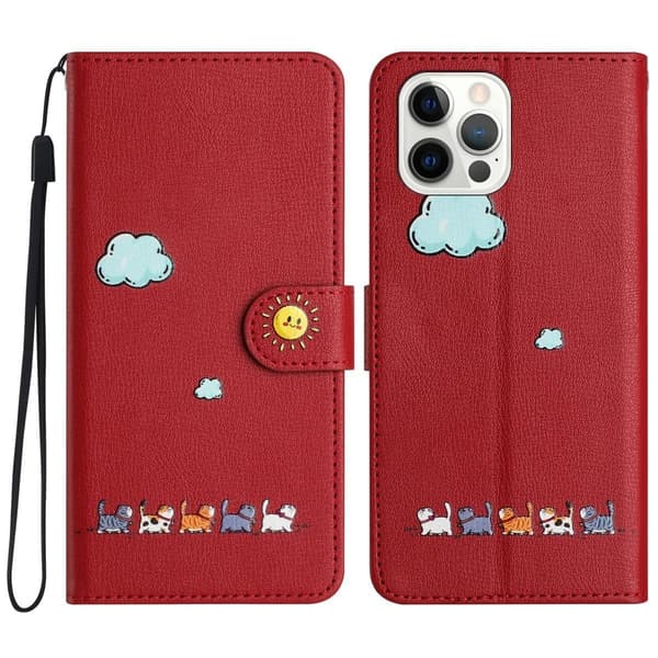 (For iPhone 13mini / iPhone 12 mini 5.4) Holdbart telefondeksel rød