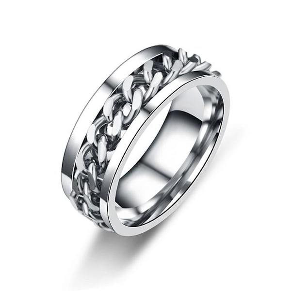 Ølflaskeåpner i titanstål Ring Herr Luck Jewelry Chain - Åpne 6 mm blåregn blomst nr. 6