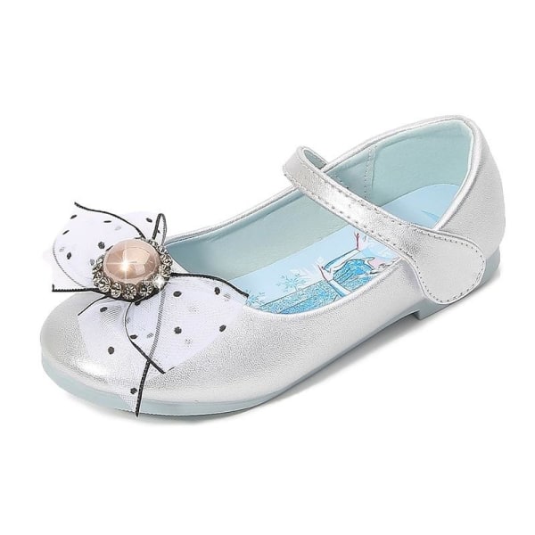 elsa prinsess skor barn flicka med paljetter silverfärgad 18cm / size29