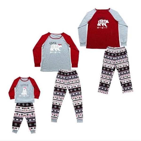 julkläder julpyjamas familj pyjamasbyxor jultröja pyjamas set mamma S