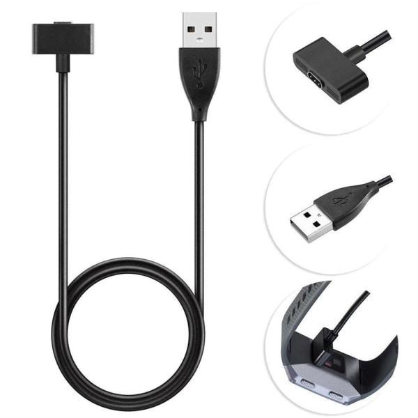 USB-opladerkabel til Fitbit Ionic Sort 1m