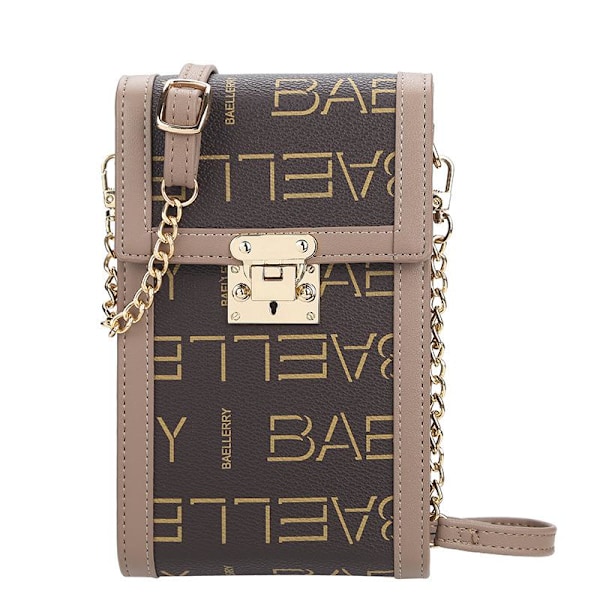 Baellerry Pu Läder Dam Långa Plånböcker Vintage Chain Hasp Cross Svart