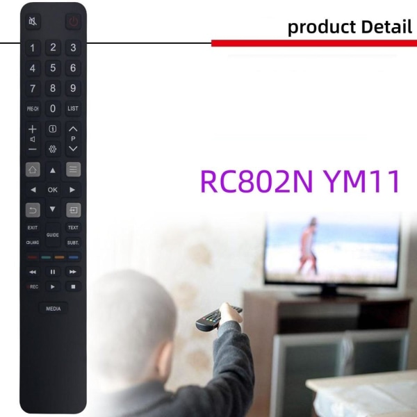 Fjernbetjening udskiftning remote til TCL RC802N YUI4 YAI2 YUI5 YL rc802n yui4