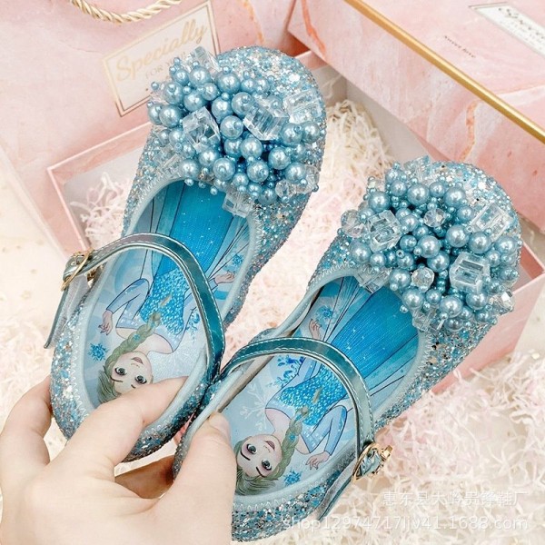 prinsesskor elsa skor barn festskor blå 18cm / size29