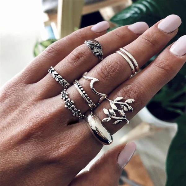 All fingers ring ringar set med olika mönster 55c5 | Fyndiq