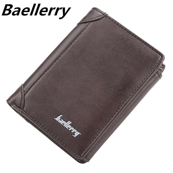 Baellerry Fashion Miesten uusi vetoketju Lyhyt muotilompakko Multi-card musta