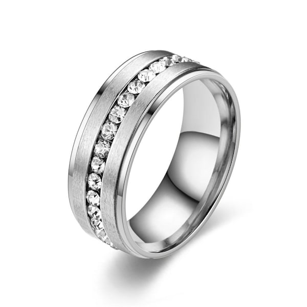 Dobbelt-trin mat diamant ring - glitrende fuldslebet diamant forlovelsesring 8 mm sort nr. 9