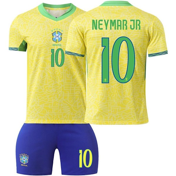NEYMAR JR #10 Brasil Hjem Fotballtrøye &amp; Shorts Sett - Voksen #2XL