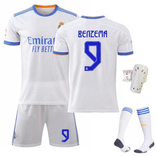 jalkapallosetti jalkapallopaita real madrid, jossa jalkapallosukat ja b hvid #9 S