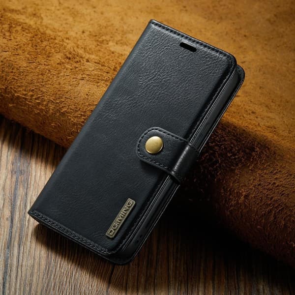 (Til iPhone 14 Max) DG.MING Læder Telefoncover: Premium Oksehud, sort
