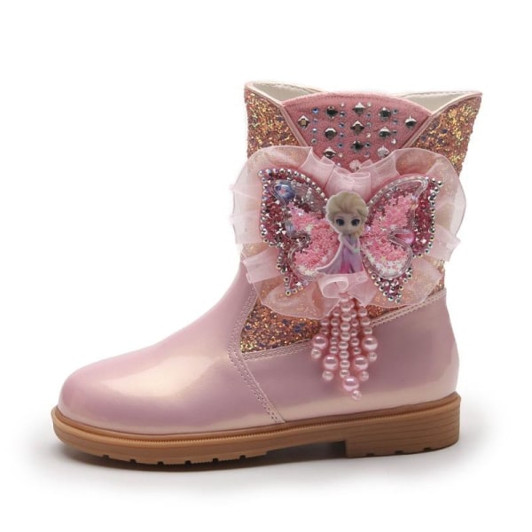 elsa prinsess skor barn flicka med paljetter rosa 21.6cm / size33