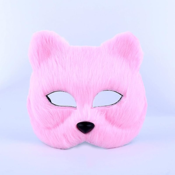 Mask ansiktsmask räv djurmask masker maskerad för halloween cosp Rosa 2st
