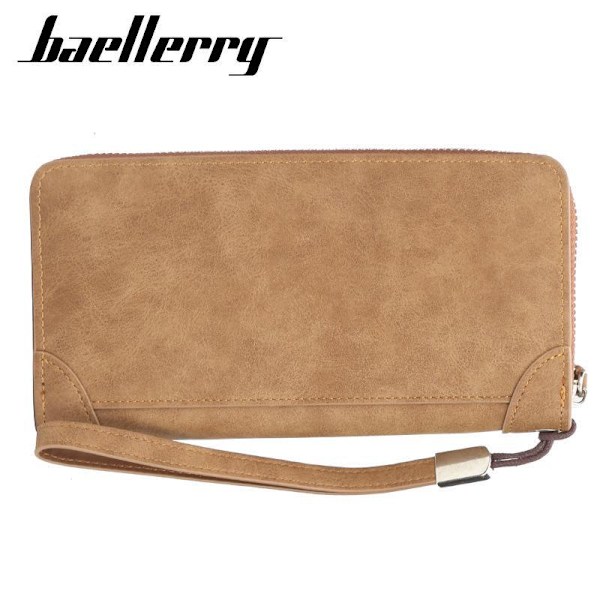 Baellerry Men Vintage Casual Pitkä lompakko Pu Nahka Puhelin h Mörkbrun