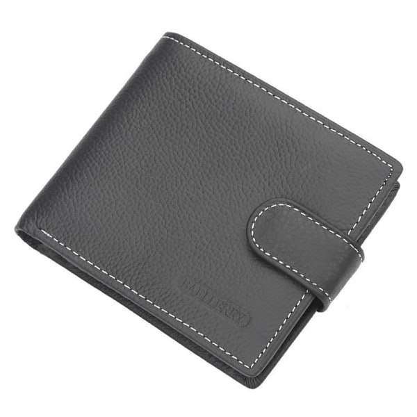Baellerry Vintage läderkort plånbok med dragkedja och spänne svart