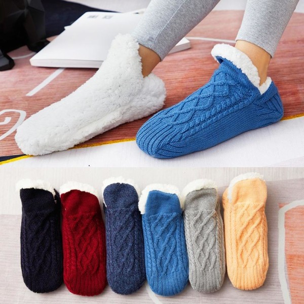 koselige tykke sokker fleecesokker barnesokker innesko barn vu burgunder 18-21 (innvendig 14-16 cm)