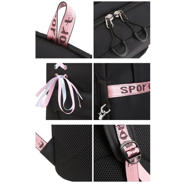 stitch rygsæk børn rygsække rygsæk med USB stik 1stk lyserød 1