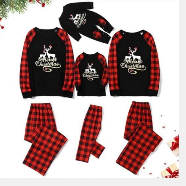 julkläder julpyjamas familj pyjamasbyxor jultröja pyjamas set barn 8-9