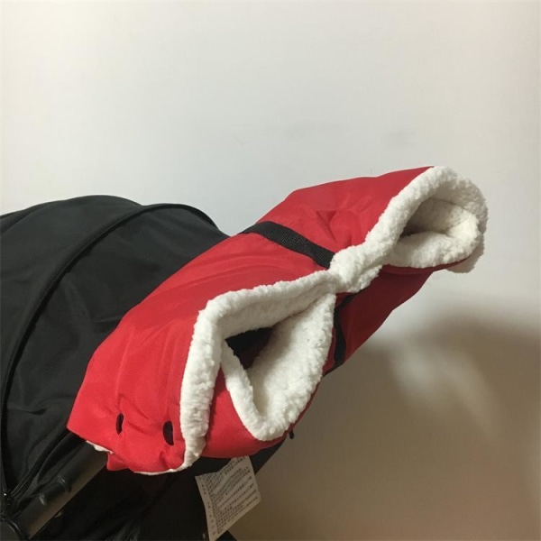Fleece håndvarmere/handsker til barnevogn rød