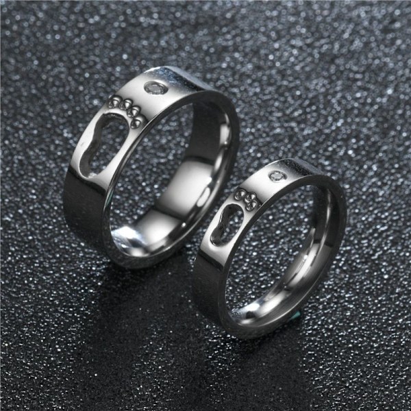 Timantin Jalkajäntti Parirenkaat - Elegantit inlayed sormukset 4mm naisten koko 8