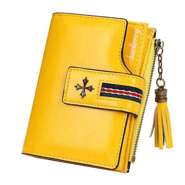 Baellerry Fashion Women Wallet Nahkaiset tupsut Lyhyet höyrylompakot keltainen 12,5 cm * 10 cm * 3 cm