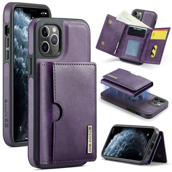 (Til iPhone 15 Plus) DG.MING M6 Serien Magnetisk Pung Etui sort