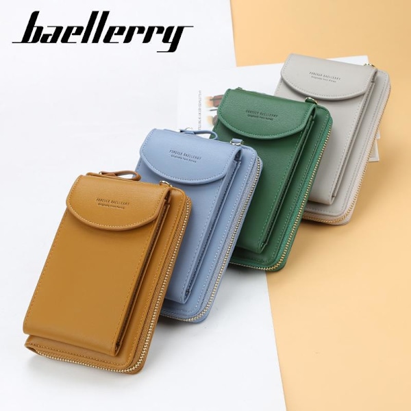 Baellerry Damemode Lange tegnebøger Casual Small Crossbody-v grønt mos