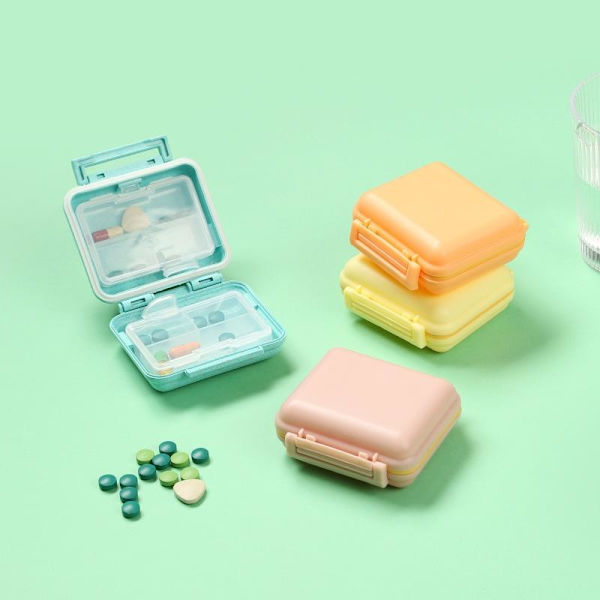 tablet dosissæt til taske / pilleæske medicin dosissæt 6 rum grøn