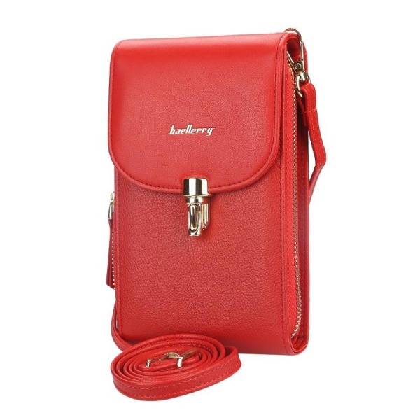 axelremsväskor plånbok axelväska med axelrem för mobil röd