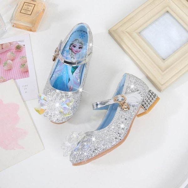 prinsesskor elsa skor barn festskor silverfärgad 16cm / size24