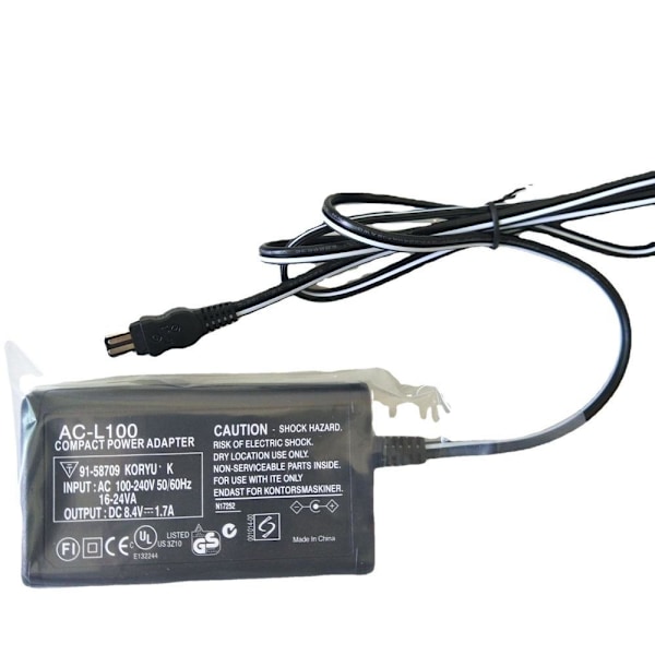 Sony AC-L100 L15 Oplader Adapter til Sony-kameraer og DV-videokameraer sort AC-L100+ linje