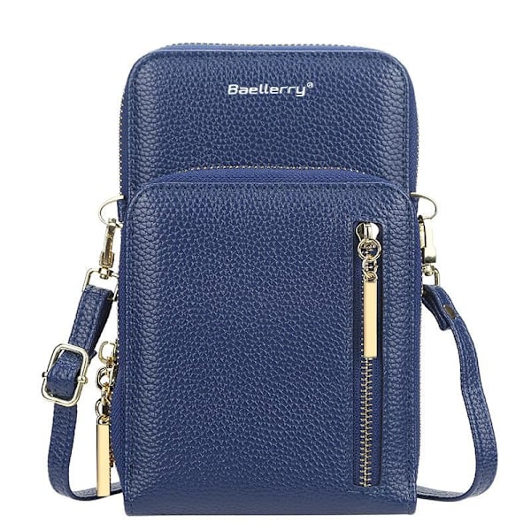 Baellerry Kvinder Skuldertasker Lynlås Telefon Tasker Mode Læder Cross mørkeblå 19 cm * 12 cm * 5 cm