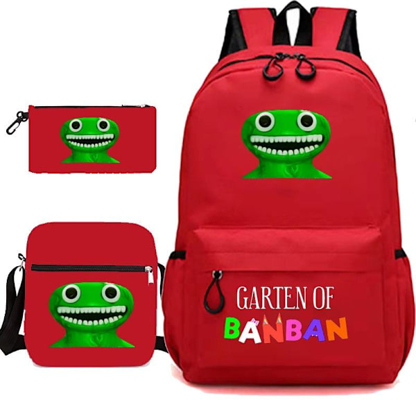 Garten of banban ryggsekk pennal skulderreim poser pakke (3stk) rød 3