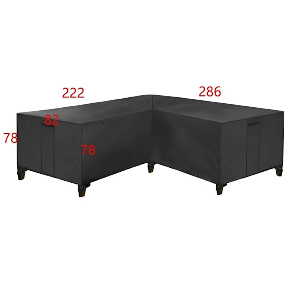 möbelskydd överdrag skydd till utemöbler hörnsoffa med vattentät silverfärgad 320*320*80cm