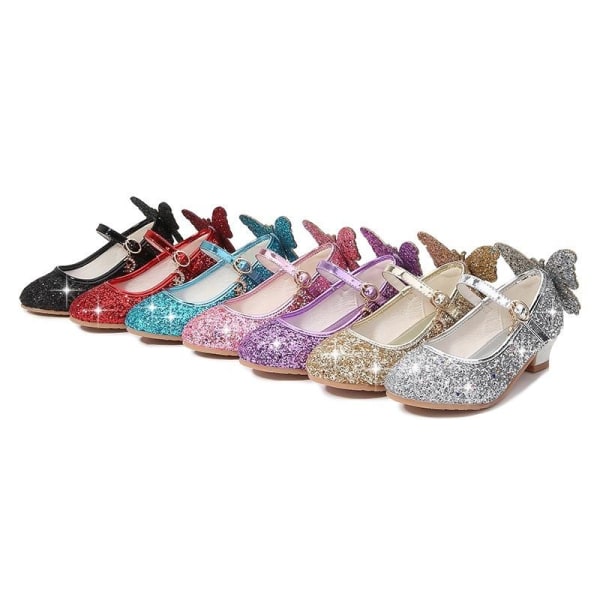 elsa prinsessa barn skor med paljetter lila 21.5cm / size35