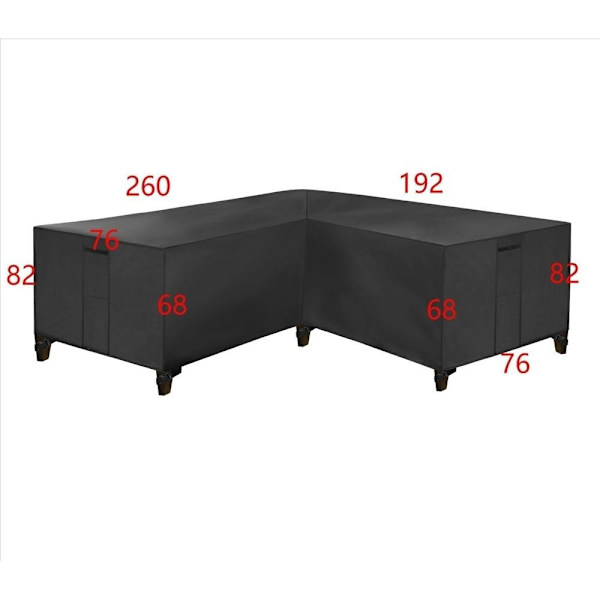 möbelskydd överdrag skydd till utemöbler hörnsoffa med vattentät silverfärgad 320*320*80cm