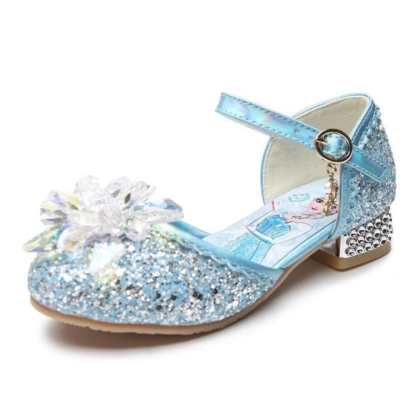 elsa prinsessa barn skor med paljetter silverfärgad 18.5cm / size28