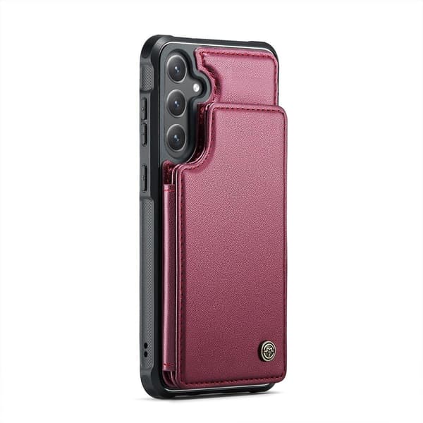 (Til Samsung Galaxy S21) PU-læder tegnebogs etui med RFID-beskyttelse og kortholder sort