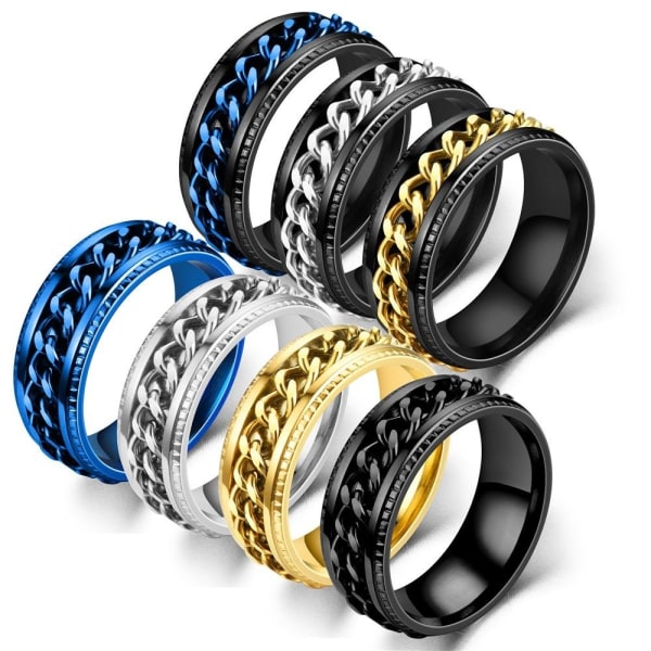 anti-ångest spinner fidget roterande ring ringar Size6/16.4mm